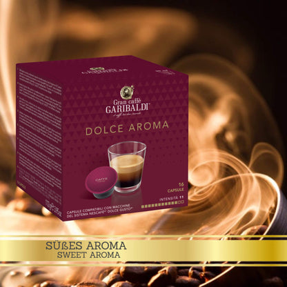 DULCE AROMA DOLCE GUSTO CAPSULAS DE CAFE GRAN CAFFE GARIBALDI, 16 piezas