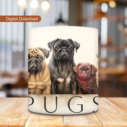 Taza de café Pugs